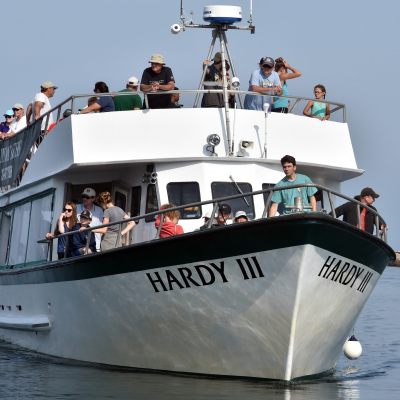 a group of people on a Hardy Boat Tour aboard the Hardy 3